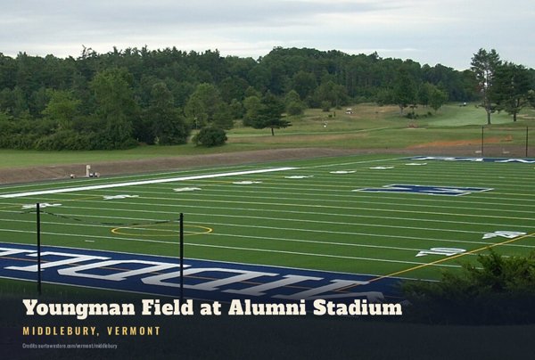 Middlebury Youngman Field at Alumni Stadium Postcard artwork detail