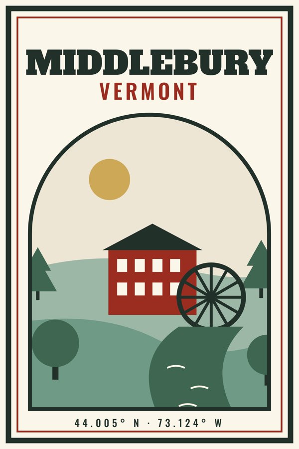 Middlebury Garden Flag artwork detail