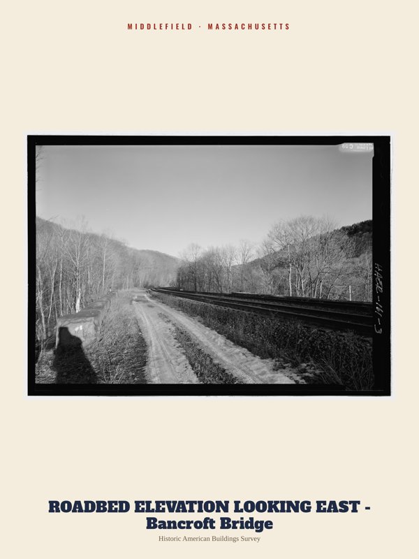 Middlefield ROADBED ELEVATION LOOKING EAST - Bancroft Bridge Archive Print artwork detail