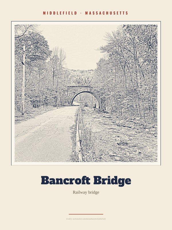 Middlefield Bancroft Bridge Landmark Print artwork detail