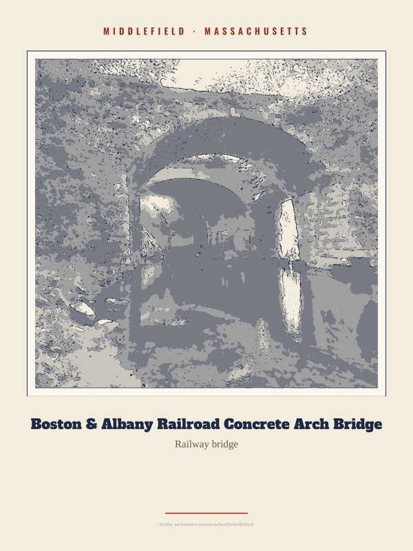 Middlefield Boston & Albany Railroad Concrete Arch Bridge Landmark Print artwork detail