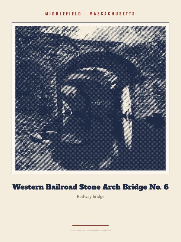 Middlefield Western Railroad Stone Arch Bridge No. 6 Landmark Print artwork detail