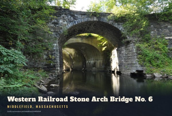 Middlefield Western Railroad Stone Arch Bridge No. 6 Postcard artwork detail