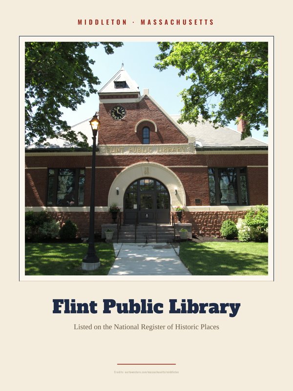 Middleton Flint Public Library Landmark Print artwork detail