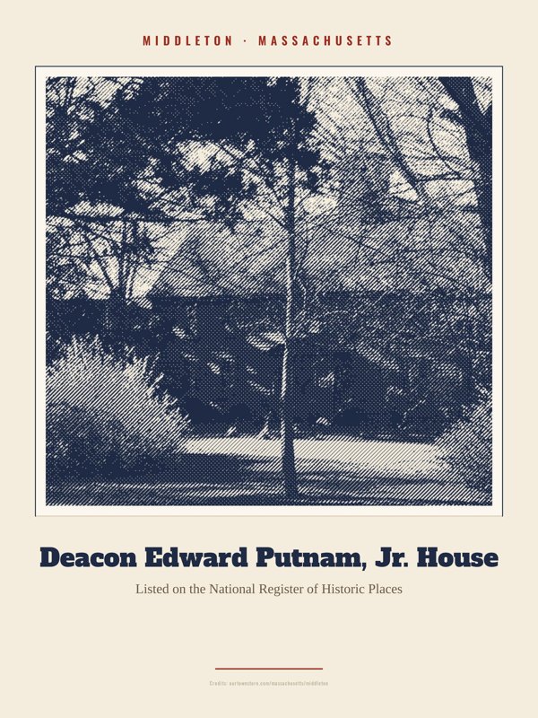 Middleton Deacon Edward Putnam, Jr. House Landmark Print artwork detail
