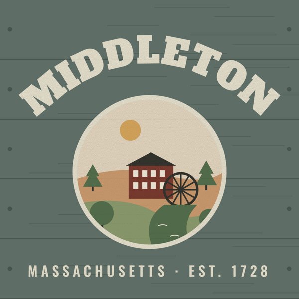 Middleton Hometown Wood Sign artwork detail
