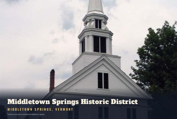 Middletown Springs Middletown Springs Historic District Postcard artwork detail