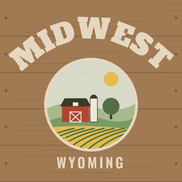 Midwest Hometown Wood Sign artwork detail