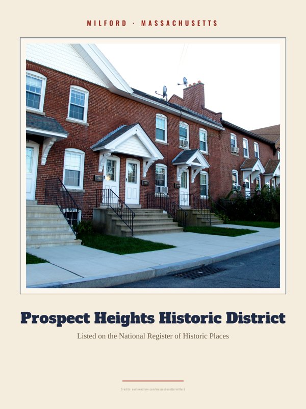 Milford Prospect Heights Historic District Landmark Print artwork detail