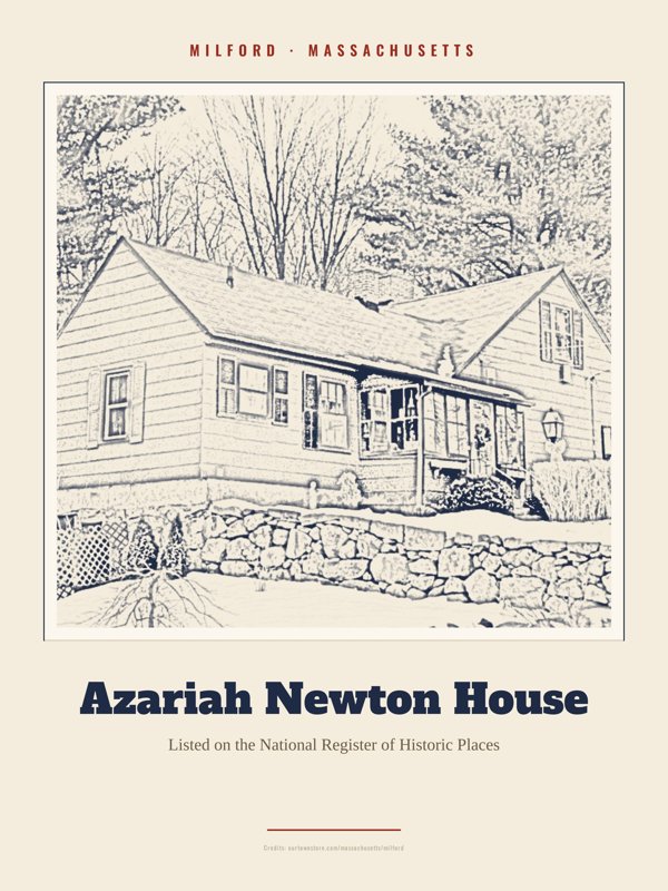 Milford Azariah Newton House Landmark Print artwork detail