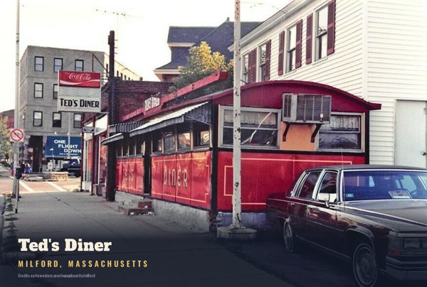 Milford Ted's Diner Postcard artwork detail