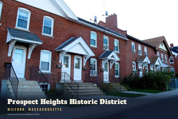 Milford Prospect Heights Historic District Postcard artwork detail