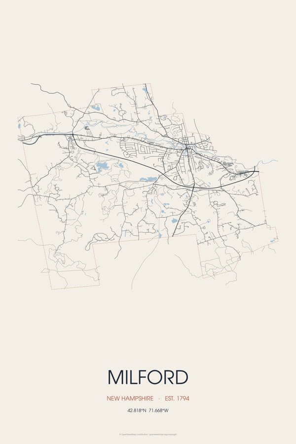 Milford Street Map Poster · Linen artwork detail