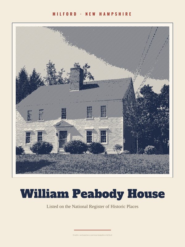 Milford William Peabody House Landmark Print artwork detail