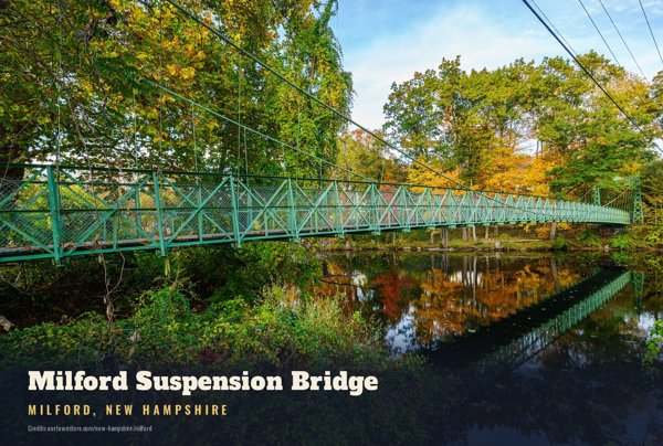 Milford Milford Suspension Bridge Postcard artwork detail