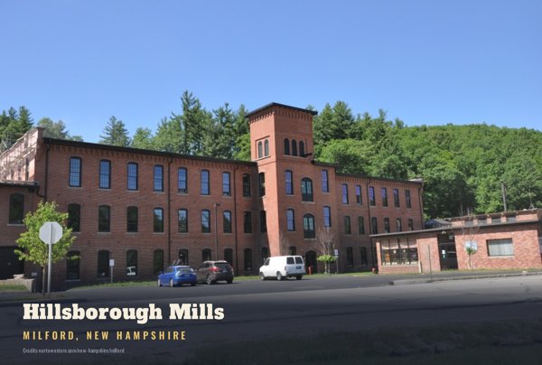 Milford Hillsborough Mills Postcard artwork detail