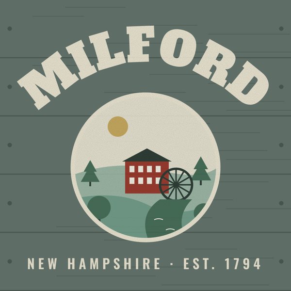 Milford Hometown Wood Sign artwork detail