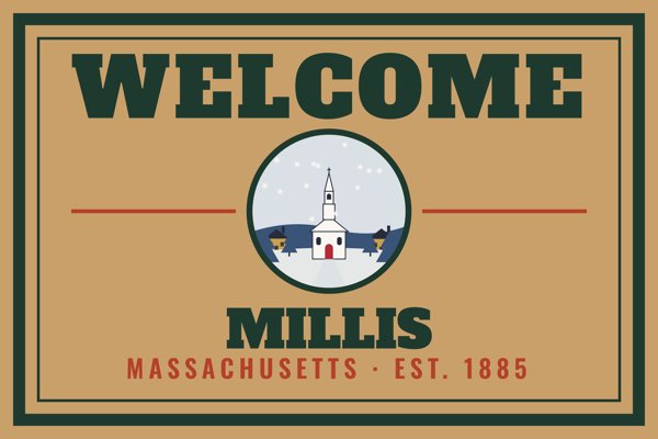 Millis Welcome Doormat artwork detail