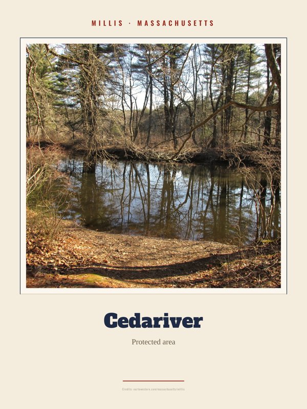 Millis Cedariver Landmark Print artwork detail