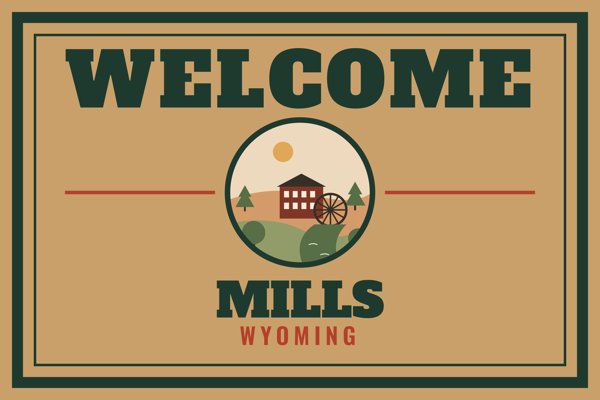 Mills Welcome Doormat artwork detail
