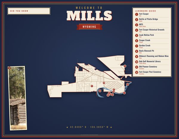 Mills Map Placemat artwork detail