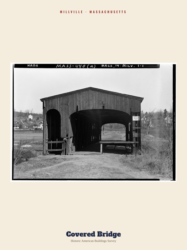 Millville Covered Bridge Archive Print artwork detail