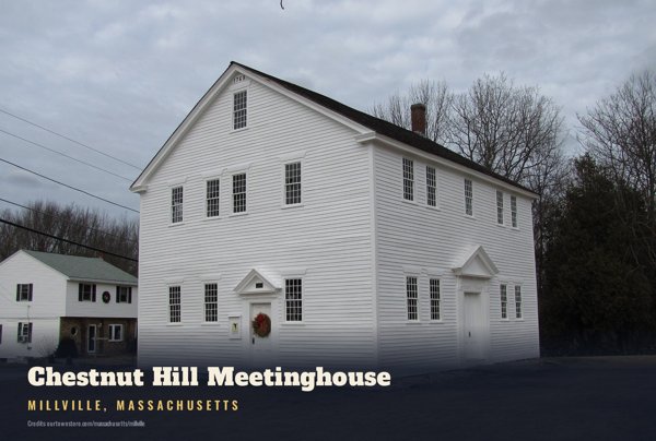 Millville Chestnut Hill Meetinghouse Postcard artwork detail