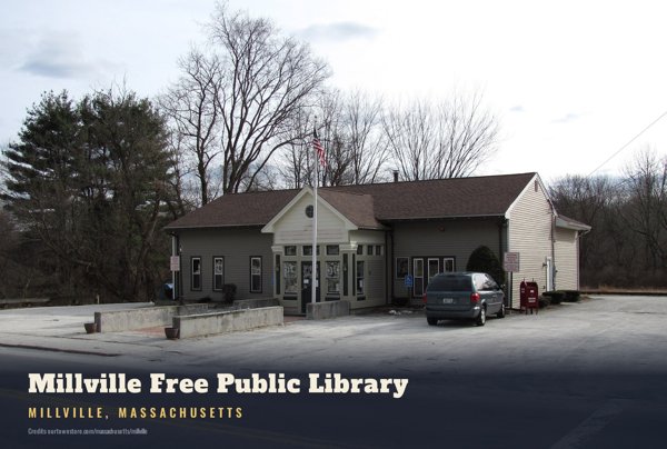 Millville Millville Free Public Library Postcard artwork detail