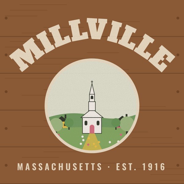 Millville Hometown Wood Sign artwork detail
