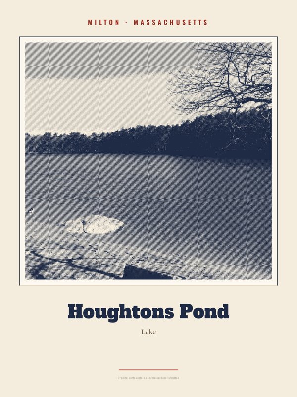 Milton Houghtons Pond Landmark Print artwork detail