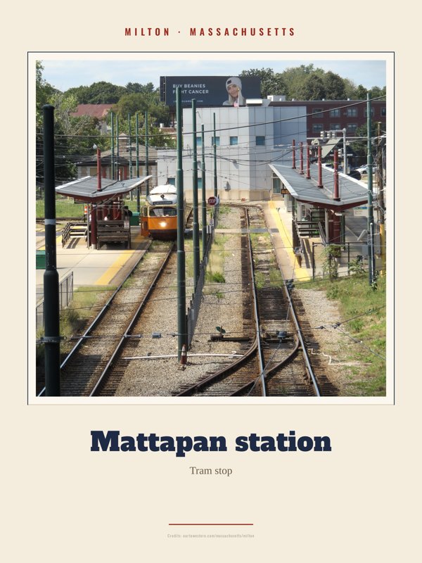 Milton Mattapan station Landmark Print artwork detail