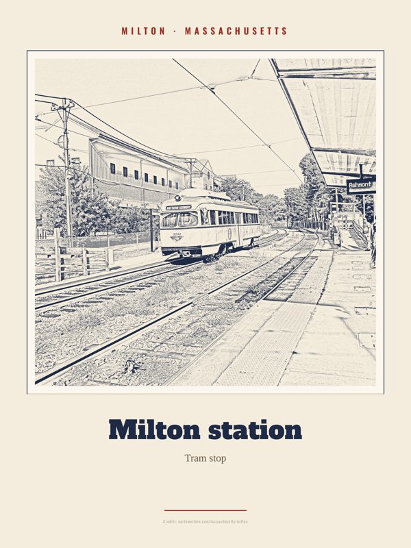 Milton Milton station Landmark Print artwork detail