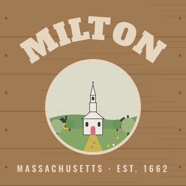 Milton Hometown Wood Sign artwork detail