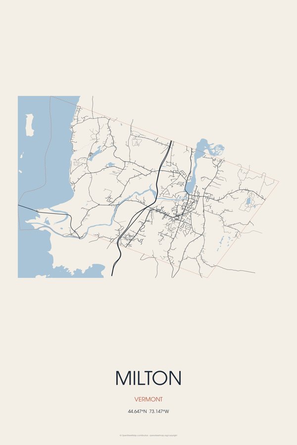 Milton Street Map Poster · Linen artwork detail