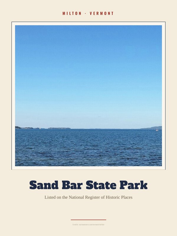 Milton Sand Bar State Park Landmark Print artwork detail