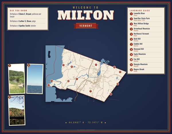 Milton Map Placemat artwork detail