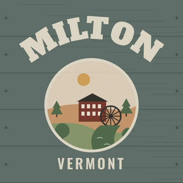 Milton Hometown Wood Sign artwork detail