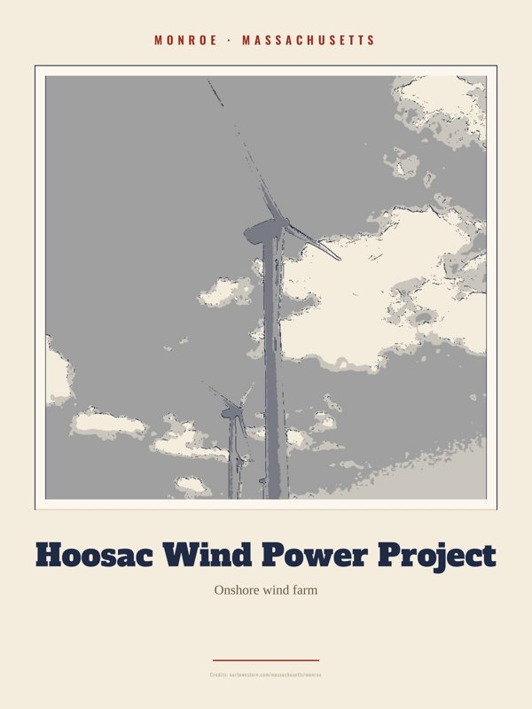 Monroe Hoosac Wind Power Project Landmark Print artwork detail