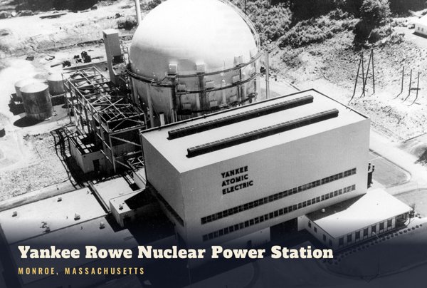 Monroe Yankee Rowe Nuclear Power Station Postcard artwork detail