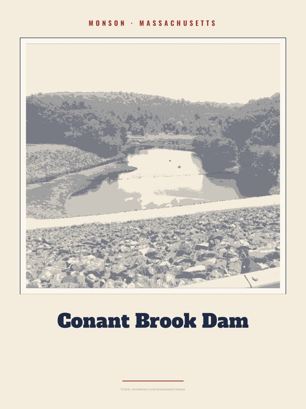 Monson Conant Brook Dam Landmark Print artwork detail