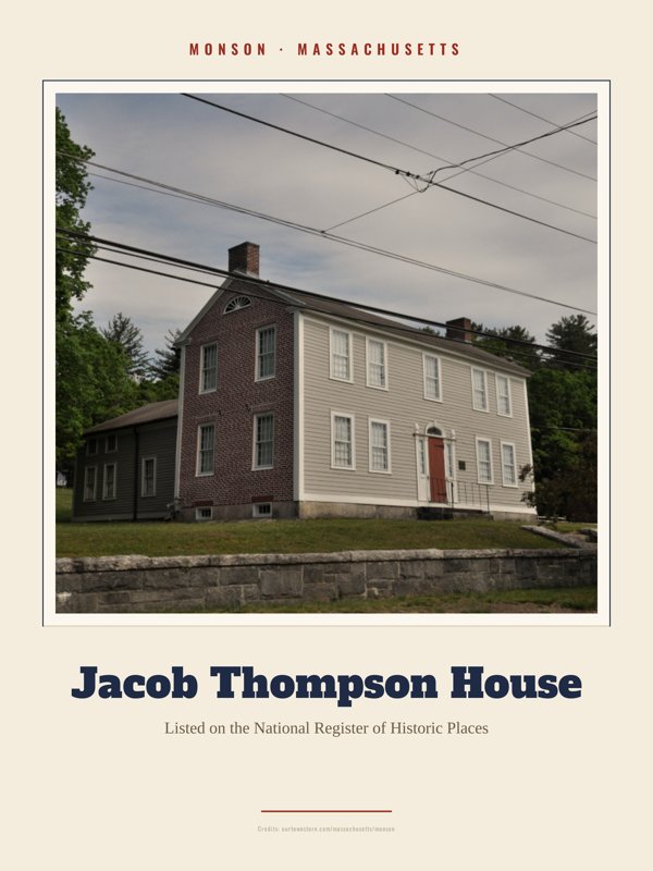 Monson Jacob Thompson House Landmark Print artwork detail