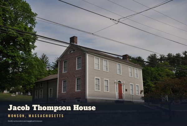 Monson Jacob Thompson House Postcard artwork detail