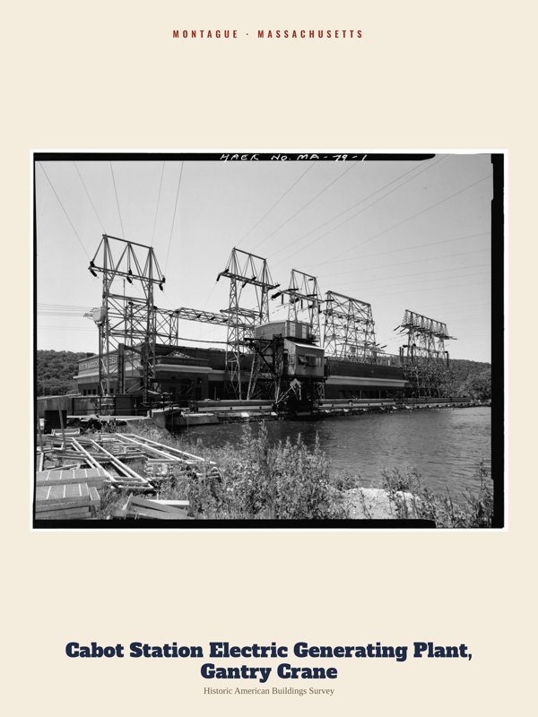 Montague Cabot Station Electric Generating Plant, Gantry Crane Archive Print artwork detail
