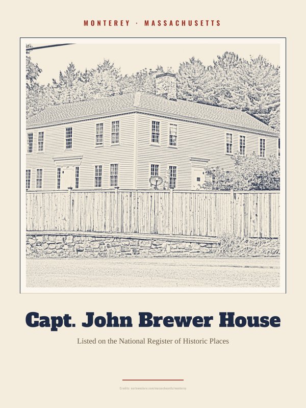 Monterey Capt. John Brewer House Landmark Print artwork detail