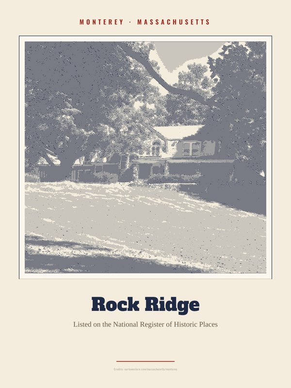 Monterey Rock Ridge Landmark Print artwork detail