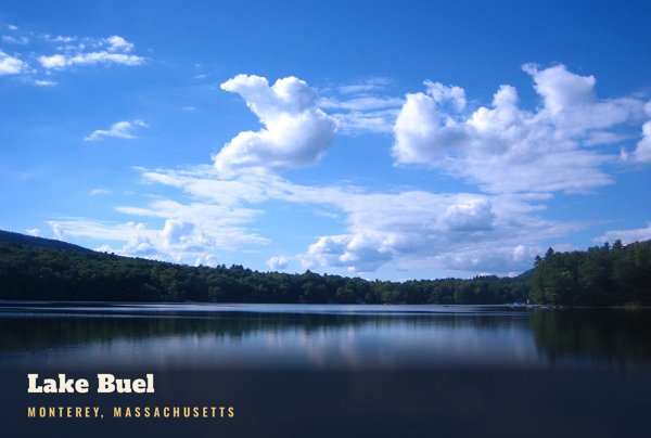 Monterey Lake Buel Postcard artwork detail