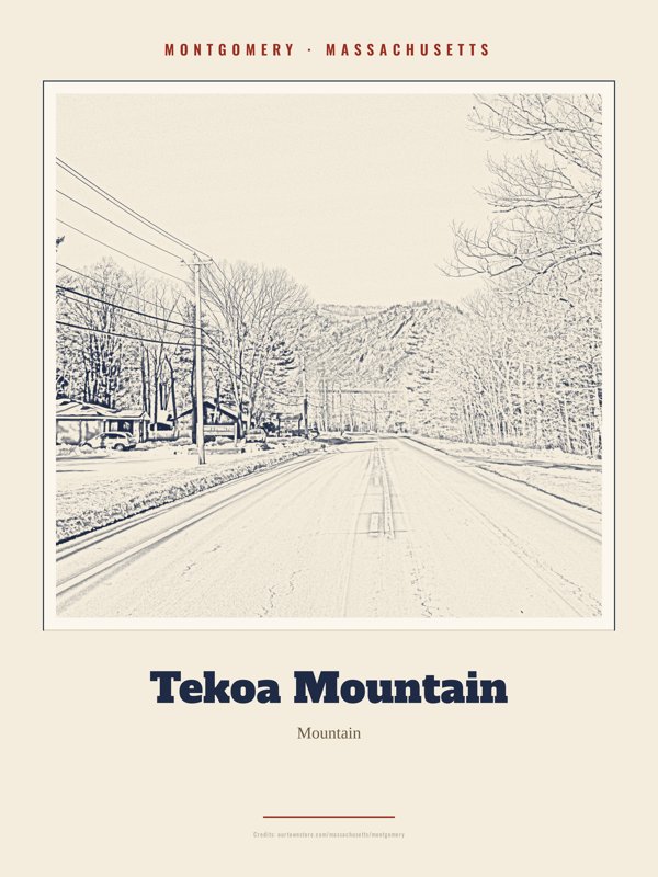 Montgomery Tekoa Mountain Landmark Print artwork detail