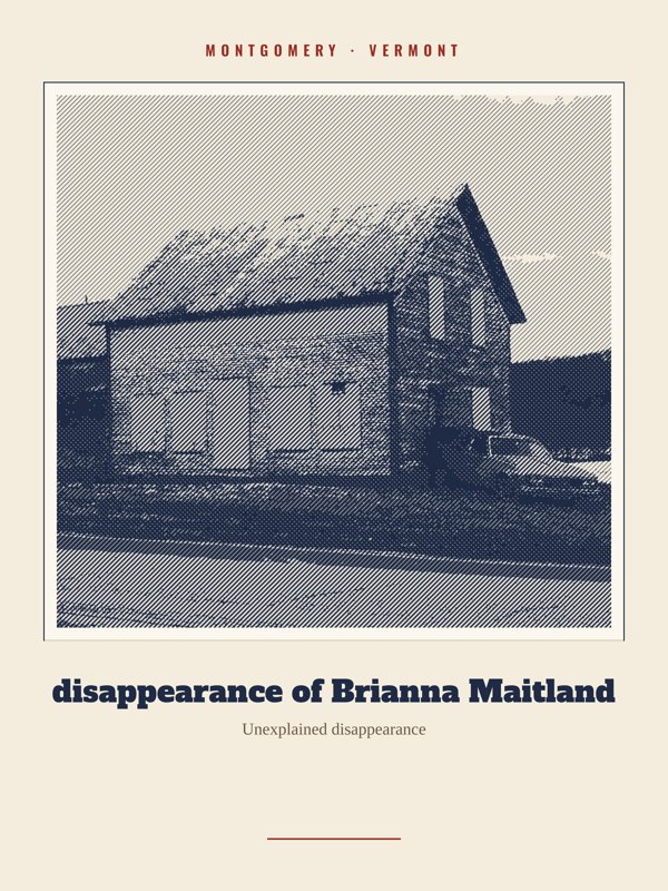 Montgomery disappearance of Brianna Maitland Landmark Print artwork detail