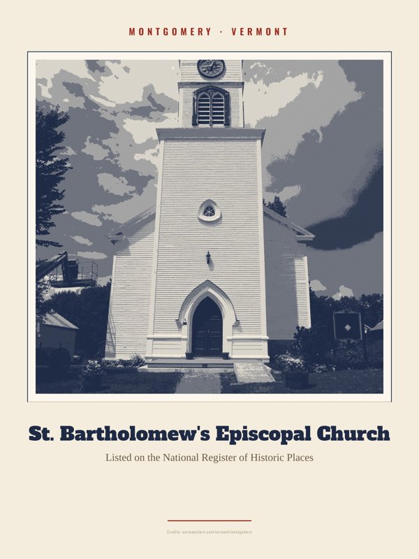 Montgomery St. Bartholomew's Episcopal Church Landmark Print artwork detail