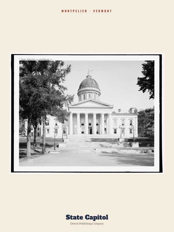 Montpelier State Capitol Archive Print artwork detail
